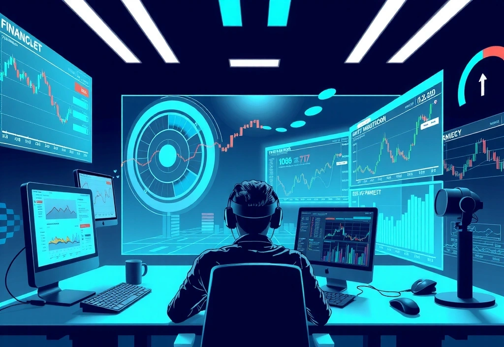 Visión futurista de tecnología financiera y gaming